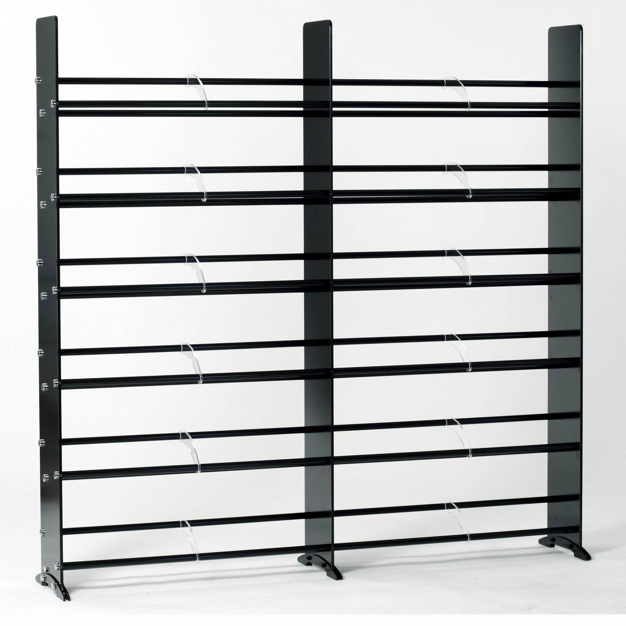 TD320B CD DVD Rack Glass Black TransDeco